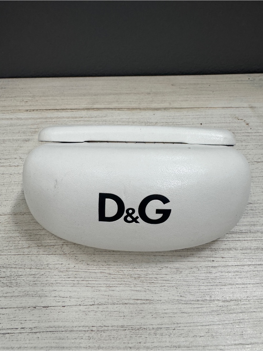 D&G White Eyewear Case with Black Logo